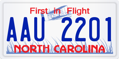 NC license plate AAU2201