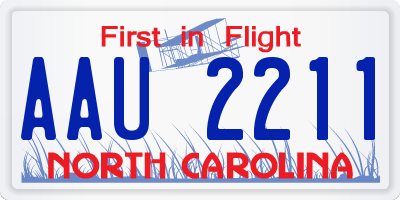 NC license plate AAU2211
