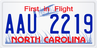 NC license plate AAU2219