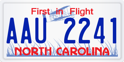 NC license plate AAU2241