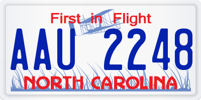 NC license plate AAU2248