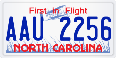 NC license plate AAU2256