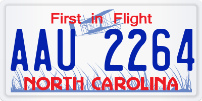 NC license plate AAU2264