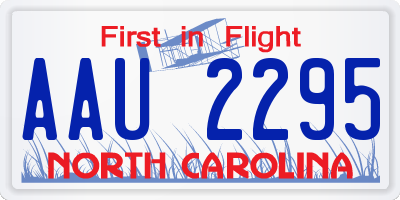 NC license plate AAU2295