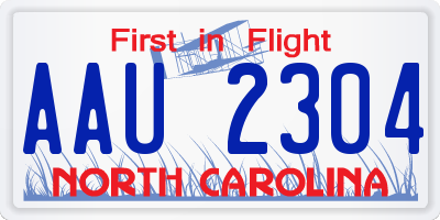 NC license plate AAU2304