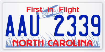 NC license plate AAU2339