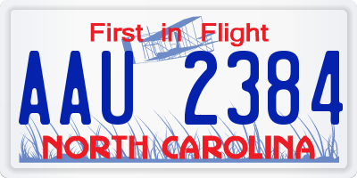NC license plate AAU2384
