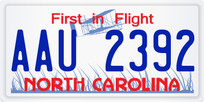NC license plate AAU2392