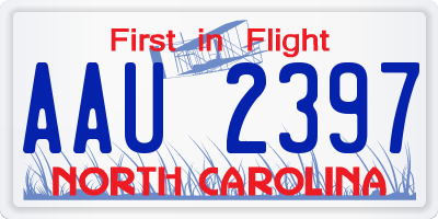 NC license plate AAU2397