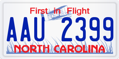 NC license plate AAU2399
