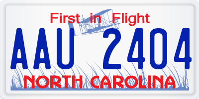 NC license plate AAU2404