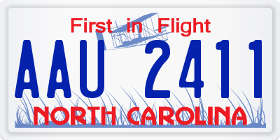 NC license plate AAU2411