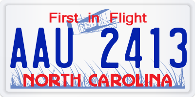 NC license plate AAU2413