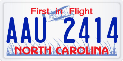 NC license plate AAU2414