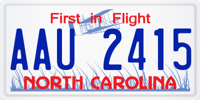 NC license plate AAU2415