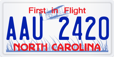 NC license plate AAU2420