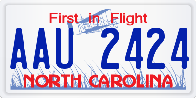 NC license plate AAU2424