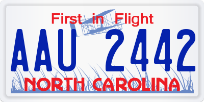 NC license plate AAU2442
