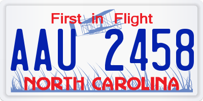 NC license plate AAU2458