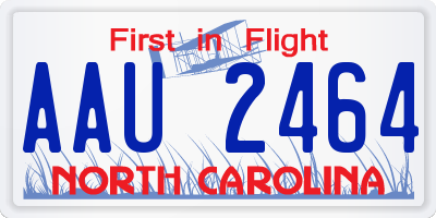 NC license plate AAU2464