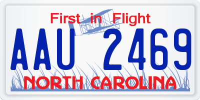 NC license plate AAU2469