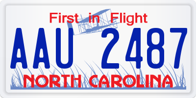 NC license plate AAU2487