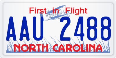 NC license plate AAU2488