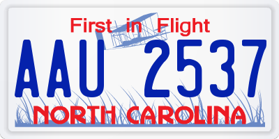 NC license plate AAU2537