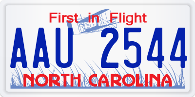 NC license plate AAU2544