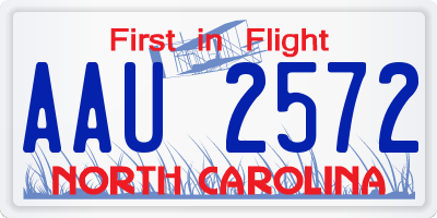 NC license plate AAU2572