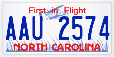 NC license plate AAU2574