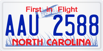 NC license plate AAU2588