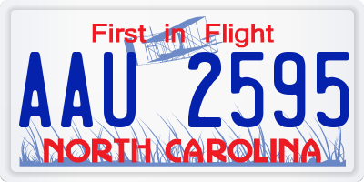 NC license plate AAU2595