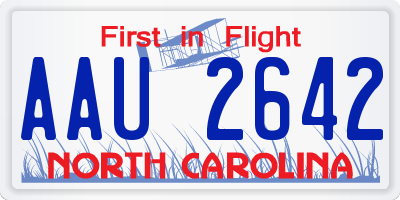 NC license plate AAU2642