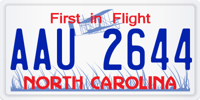 NC license plate AAU2644