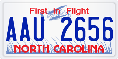 NC license plate AAU2656