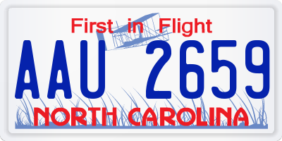 NC license plate AAU2659