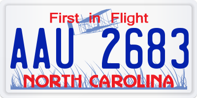 NC license plate AAU2683