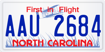 NC license plate AAU2684