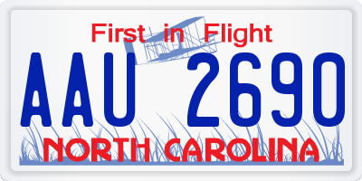 NC license plate AAU2690