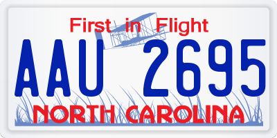 NC license plate AAU2695