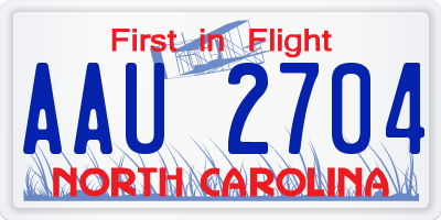 NC license plate AAU2704