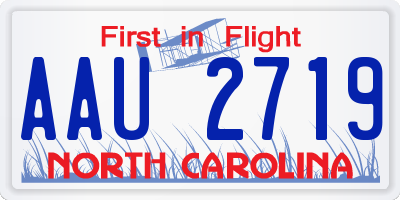 NC license plate AAU2719