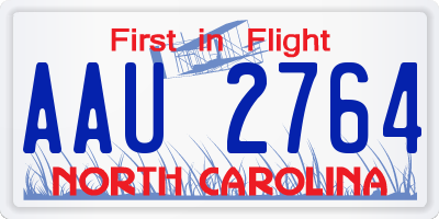 NC license plate AAU2764