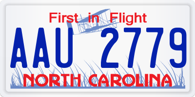 NC license plate AAU2779