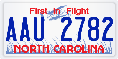 NC license plate AAU2782