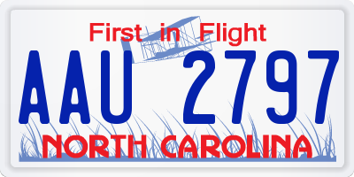 NC license plate AAU2797