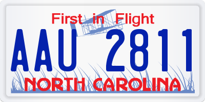 NC license plate AAU2811
