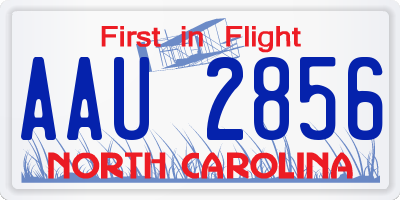 NC license plate AAU2856