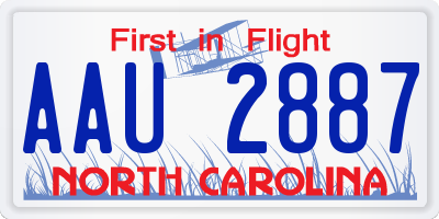 NC license plate AAU2887